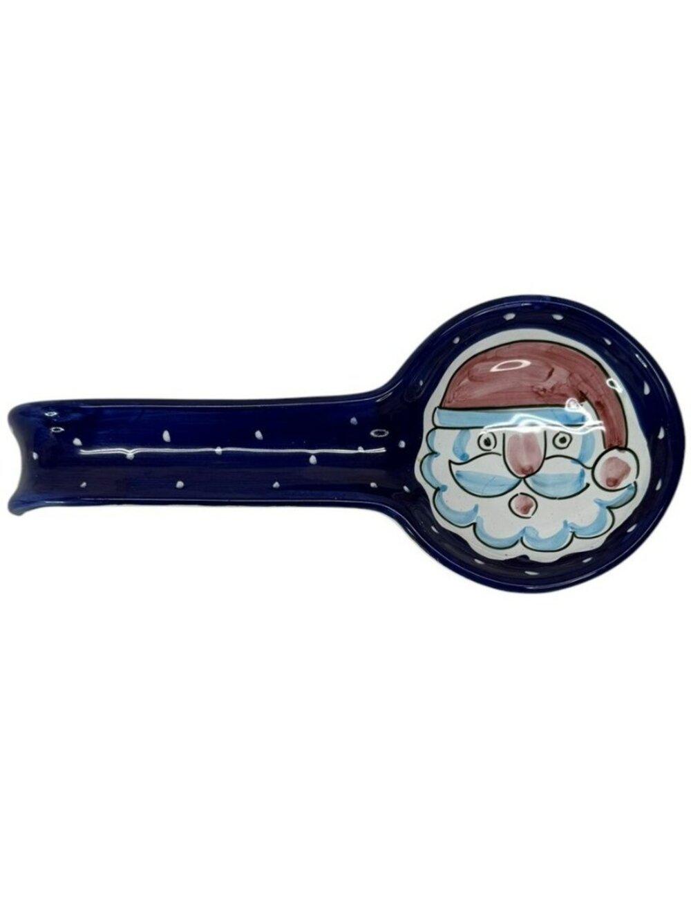Vintage Ceramic Santa Claus Spoon Rest Deruta Italian Pottery Italy Christmas